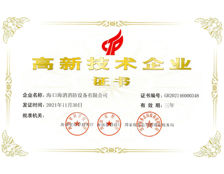 高新技術(shù)企業(yè)證書